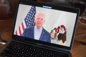 Democratic Presidential Candidate Joe Biden Holds Virtual Town Hall, As Public Gatherings Are Curtailed Due To Coronavirus