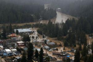 Sonoma County Town Of Guerneville Inundated With Flood Waters From "Atmospheric River" Weather System