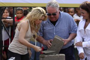 Colombian pop star Shakira puts the foun