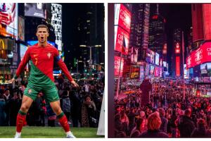Cristiano Ronaldo se hace presente en Times Square 