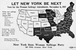 New York Suffrage Map Card
