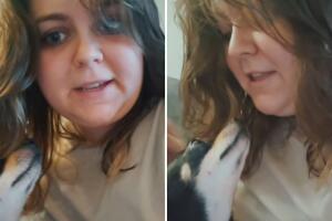 Kalee McGee junto a su perro chihuahueño adoptado Max