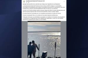 Autoridades locales que hacen un llamado a pescadores para tomar precauciones.