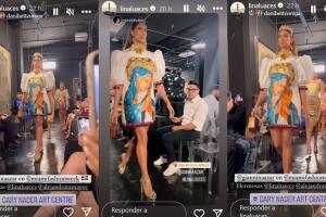 Lina Luaces también fue parte de la pasarela de la diseñadora Giannina Azar. 