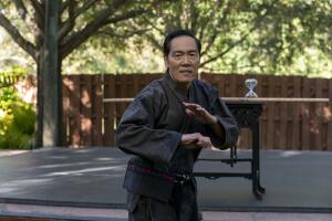Yuji Okumoto as Chozen Toguchi in Cobra Kai. Cr. Curtis Bonds Baker Netflix.jpg