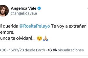 Angélica Vale dijo que "extrañará siempre" a Rosita Pelayo.