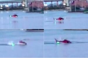 Helicóptero cae el rio Hudson Nueva York muertos