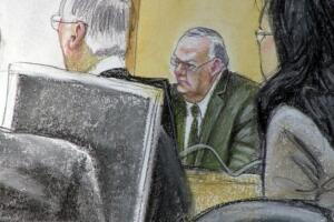 Arpaio in court room sketch