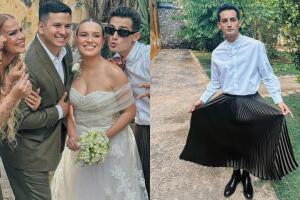 Emilio Osorio, hijo de Niurka, reacciona tras críticas por vestirse con falda en la boda de su hermano mayor  