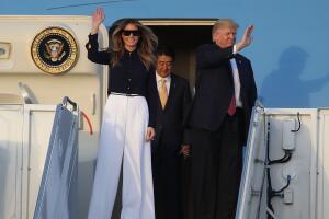 President Trump Arrives In West Palm Beach With Japanese Prime Minister Shinzo Abe For Weekend At Mar-a-Lago