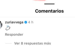 Zuria Vega reacciona con este emoticono a la publicación que hizo su esposo Alberto Guerra en Instagram con fotos de él en la pasarela de Dolce & Gabbana en la que estuvo sentado a un costado de Madonna.