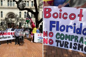 SB 1718 caravana Todos somos Florida Ron DeSantis San Antonio Texas inmigrantes