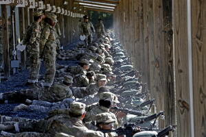 Entrenamiento con reclutas del Ejército estadounidense.