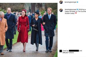 Príncipe Carlos, William, Kate Middleton, Meghan Markle, príncipe Harry (celebración cumpleaños Meghan)