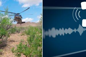 La Patrulla Fronteriza realiza un rescate aéreo en un área del desierto de Arizona. 