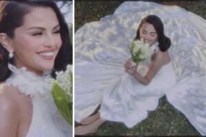El vestido de novia de Selena Gómez: llegó al altar con un look clásico y especial