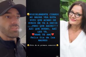 Antes de compartir la imagen, Toni Costa le pidió perdón a su madre.