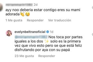 Evelyn Beltrán respondió así a quien le dijo que su hijo "debería estar" con ella. 