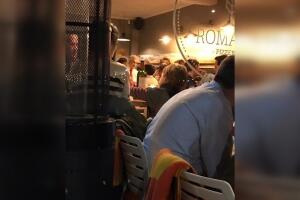 President Sebastián Piñera in a restaurant 
