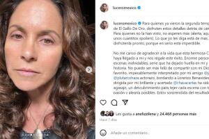 Lucero se dejó ver así en esta foto aparentemente sin maquillaje y caracterizada como 'La Caponera'. 