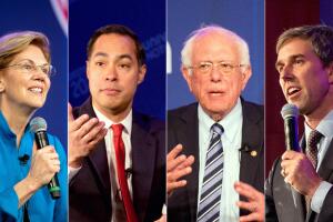 Warren, Castro, Sanders y O'Rourke, los candidatos demócratas que participaron en el foro Univision-LULAC en Milwaukee