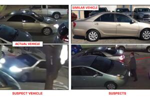 Sospechosos huyeron a bordo de un Toyota Camry dorado, modelo entre 2002 y 2006.