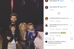 Gerard Piqué, Shakira y sus hijos