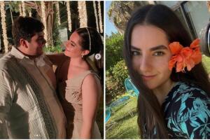 Anuar, hijo de Victoria Ruffo, posó feliz junto a su novia.
