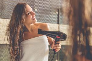 Beautiful woman in bathroom