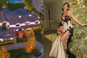 Kylie Jenner también puso un enorme árbol de Navidad dentro de la mansión.