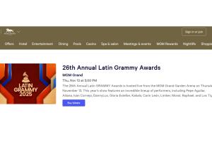 Compra boletos para Latin GRAMMY 2025 en la página de MGM Grand Garden Arena