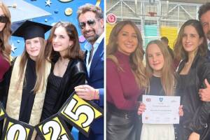 Gabriel Soto, Geraldine Bazán y su hija Elissa acompañaron a Miranda en su graduación escolar