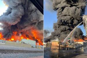 Incendio masivo consume planta de reciclaje en Glendale