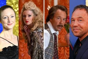 Stephen Graham y Andrea Riseborough - Actores de 'Matilda' sin su caracterización Emma Thompson y elenco de la película en Netflix de 2022.jpg