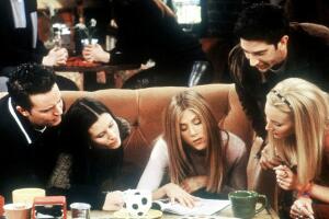 Matthew Perry, Courteney Cox Arquette, Jennifer Aniston, David Schwimmer y Lisa Kudrow de Friends