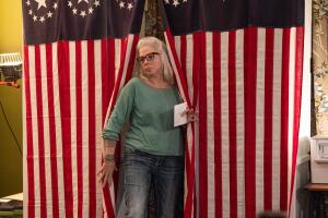 Voters Head To The Polls To Cast Their Vote In The New Hampshire Primary