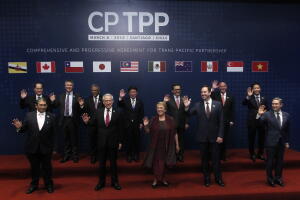 Los representantes de 11 países del tratado comercial Acuerdo Pacífico Integral y Progresista para la Asociación Transpacífico (CPTPP) en Santiago, el 8 de marzo de 2018.  
