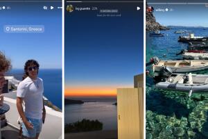 William Levy de vacaciones con su hijo y sus amigos en Santorini