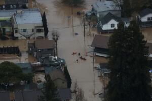 Sonoma County Town Of Guerneville Inundated With Flood Waters From "Atmospheric River" Weather System