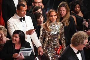 Jennifer López en los premios Oscar 2019. 