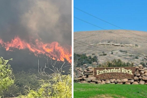 incendio forestal Fredericksburg Enchanted Rock