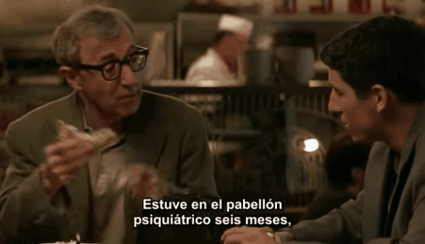 Woody Allen y Jason Biggs en una escena de Anything Else