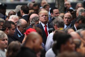 Donald Trump en ceremonia del 15 aniversario del 11 de septiembre de 2001 en Nueva York