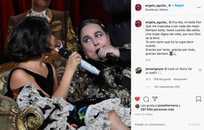 Famosos intentan consolar a Ángela Aguilar tras la muerte de su abuela, Flor Silvestre