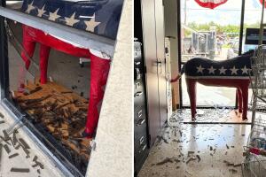 oficinas partido demócrata vandalizadas condado comal new braunfels texas
