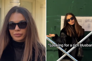 Mujer se hace viral en TikTok por colgar anuncios en busca de un “esposo rico” en calles de Nueva York