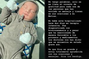 Matías, el bebé de Edén Muñoz, tiene bronconeumonía.