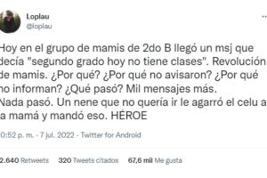 Niño intentó cancelar las clases con un mensaje a un grupo de mamás 
