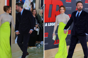 Jennifer Lopez y Ben Affleck en la premiere de la película 'Air'