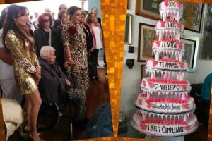 Un pastel gigante, un vuelo de emergencia e indirectas en plena fiesta: Así fueron los 100 años de la abuela de Thalia